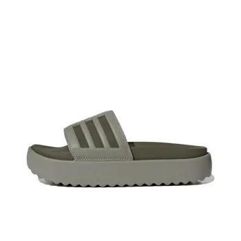Adidas Adilette Platform Slides Silver Pebble Olive Strata Women's
