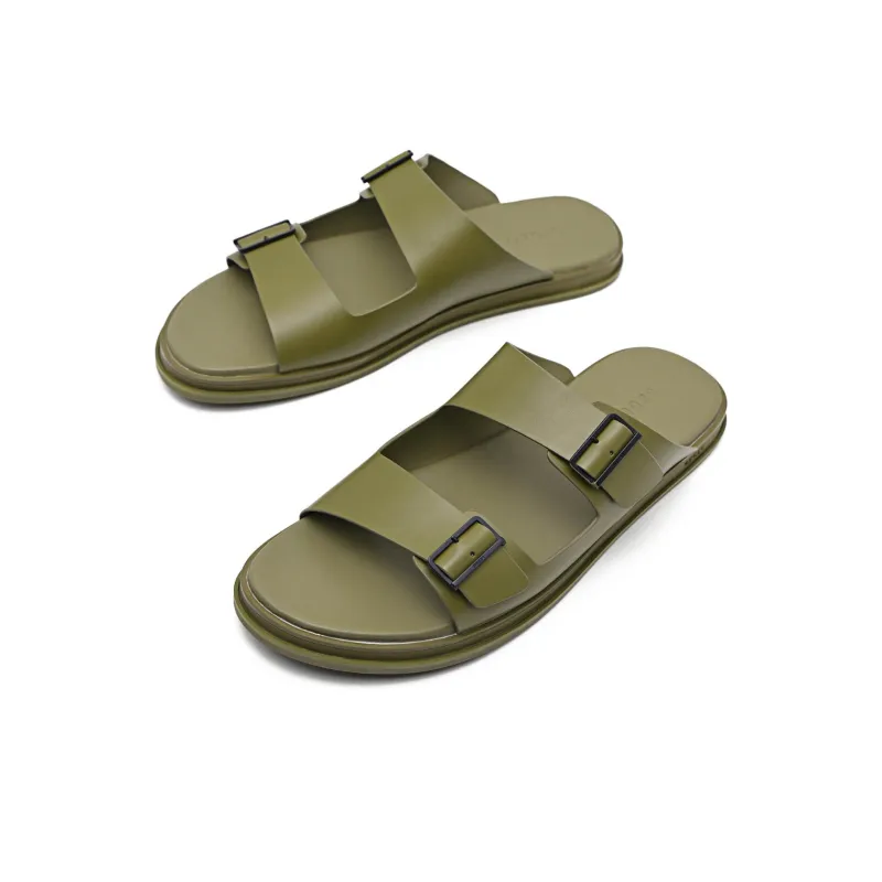 PEDRO Slide Slippers Men Olive Green-2