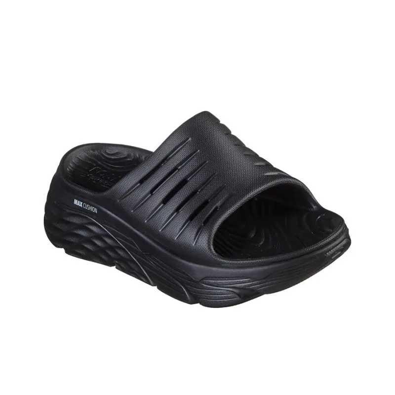 Skechers Max Cushioning Rubber Sole Slip Resistant Abrasion Resistant Slide Slippers Women's Black-2