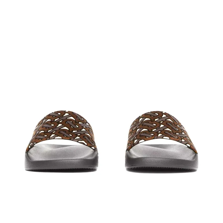 Burberry Odor-Resistant Slide Slippers Women's Mule Brown-3