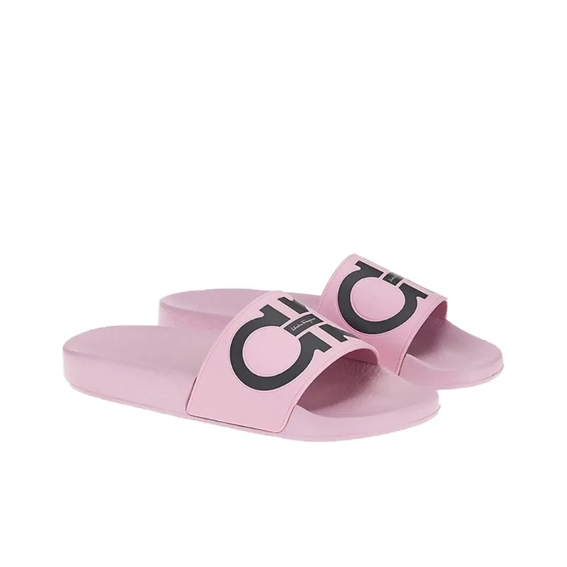 FERRAGAMO Gancini print Pool Slides-2