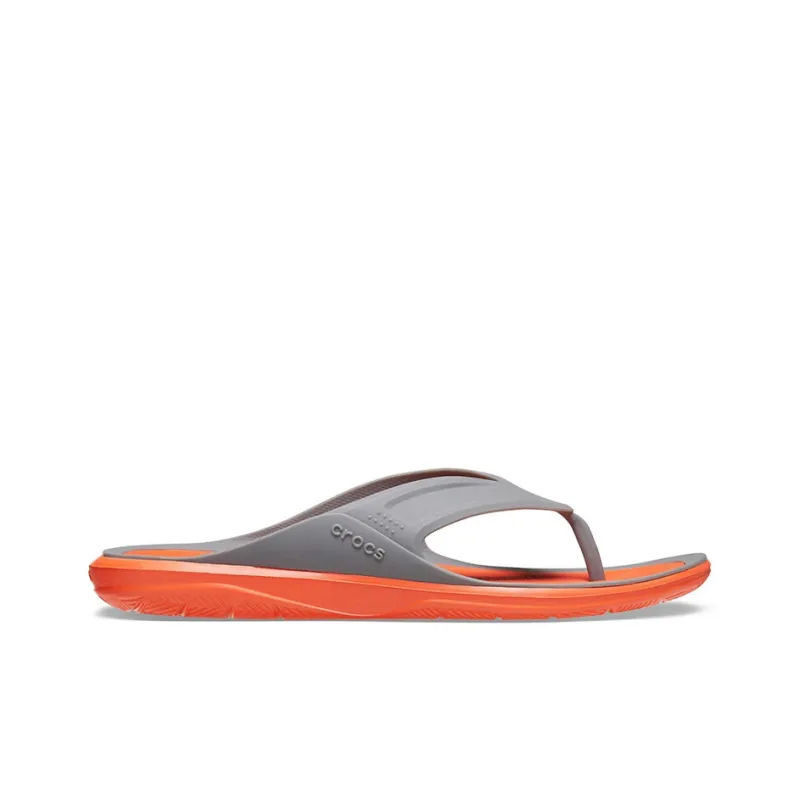 Crocs Swiftwater Wave Flip Flops 'Orange Grey'-1