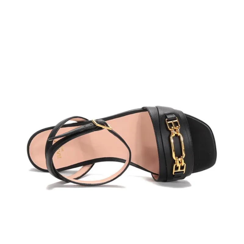 BALLY One Strap Sandals Women's Black-4