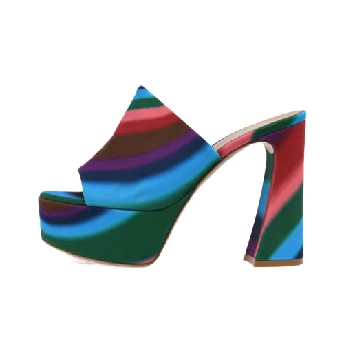 GIANVITO ROSSI Holly 115mm Striped Platform Mules