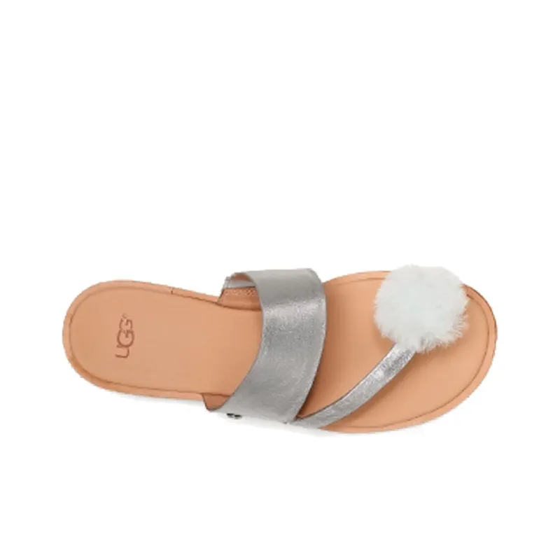 UGG Hadlee Metallic Silver Slippers Women's-2