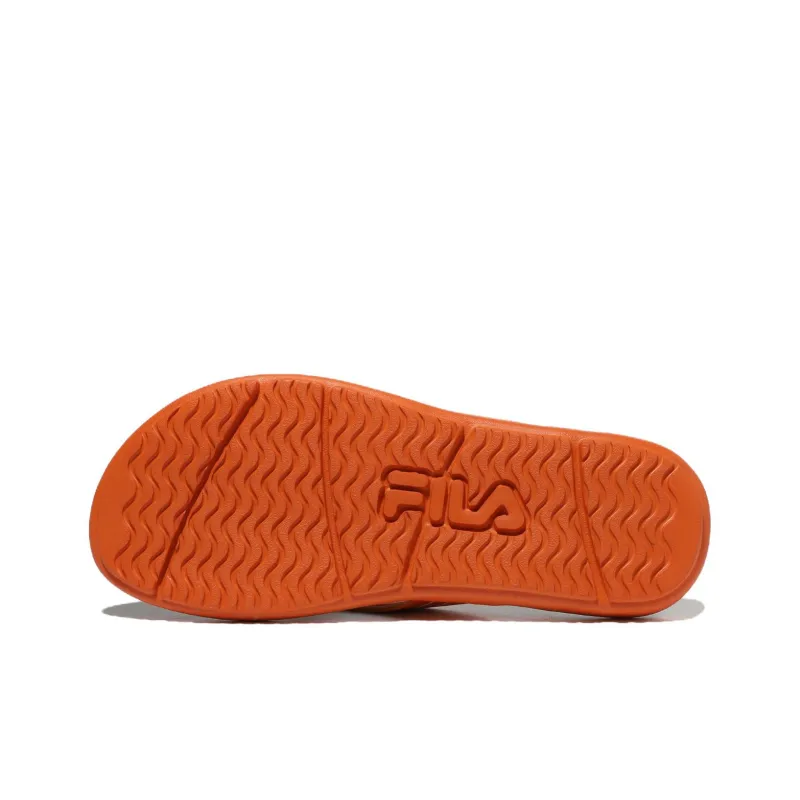 FILA Slicksong V2 Slip Resistant Flip Flops Unisex Orange Green Korean Style-3