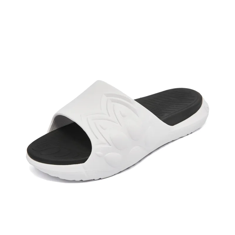 KELME EVA Slip Resistant Abrasion Resistant Slide Slippers Unisex White Black-2