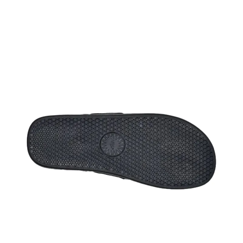 UGG Seaside Flip Leather Cowhide Slipper Black-5