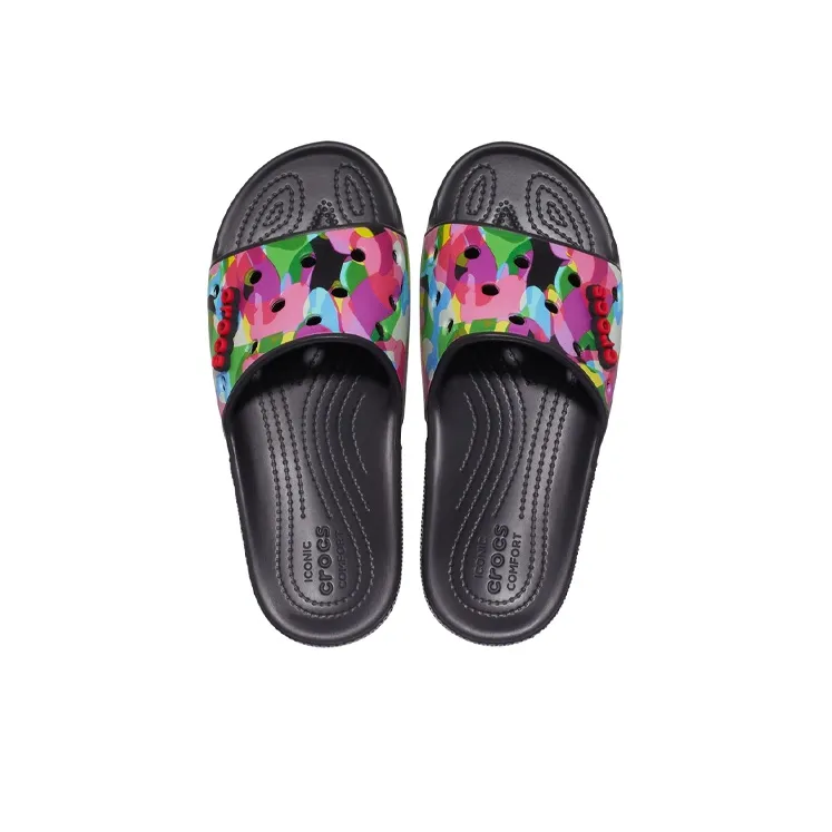 Crocs Classic Bubble Block Slides 'Black Multi'-4