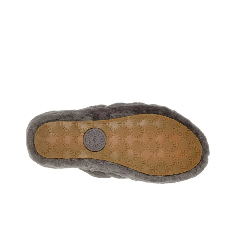 UGG Fluff Yeah Slide Charcoal Women's-5