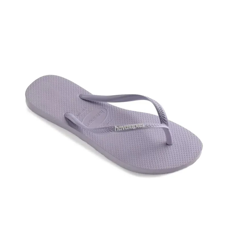 Havaianas Slim Logo Pop-Up Stylish Sandals Unisex Light Purple-2