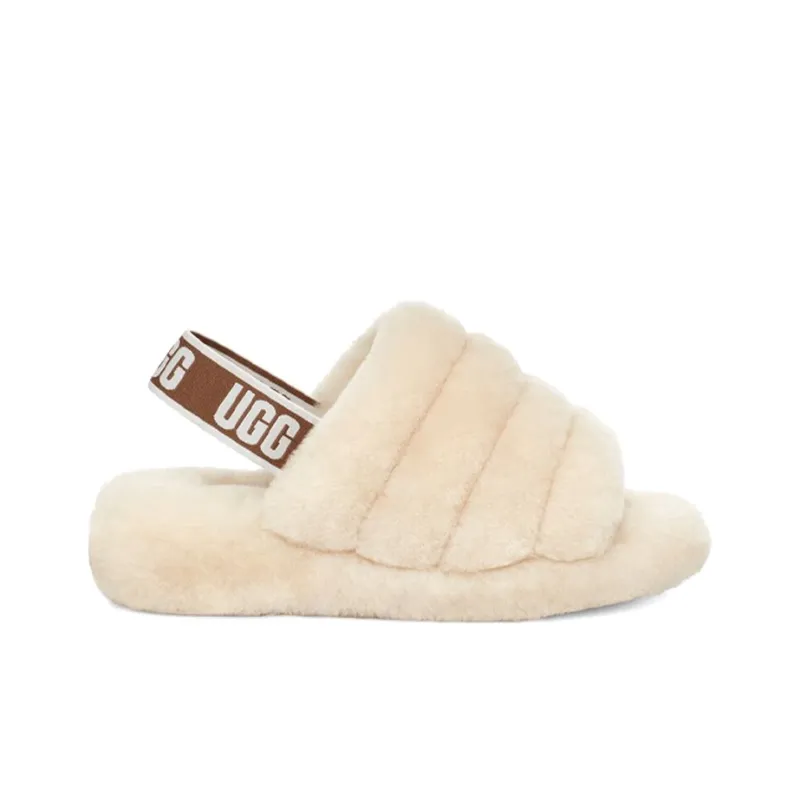 UGG Fluff Yeah Slides White Women's-1