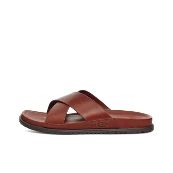 UGG Rubber Sole Slide Slippers Men's Red Brown