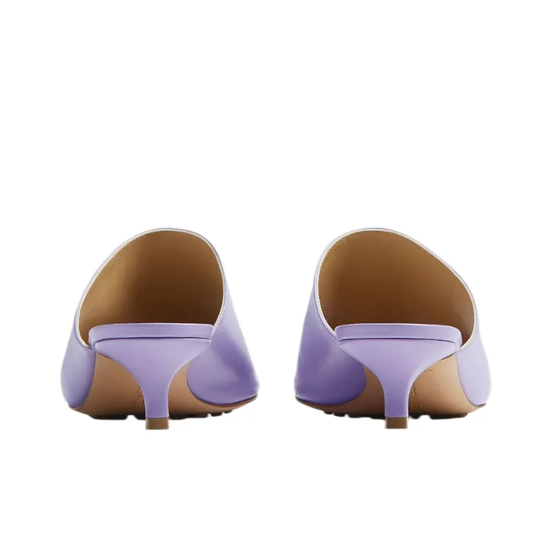Bottega Veneta Stretch Leather Patchwork Abrasion Resistant Slide Slippers Women's Purple-4