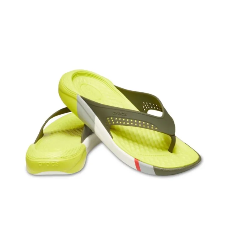 Crocs LiteRide Colorblock Flip Flip Flops Yellow-2