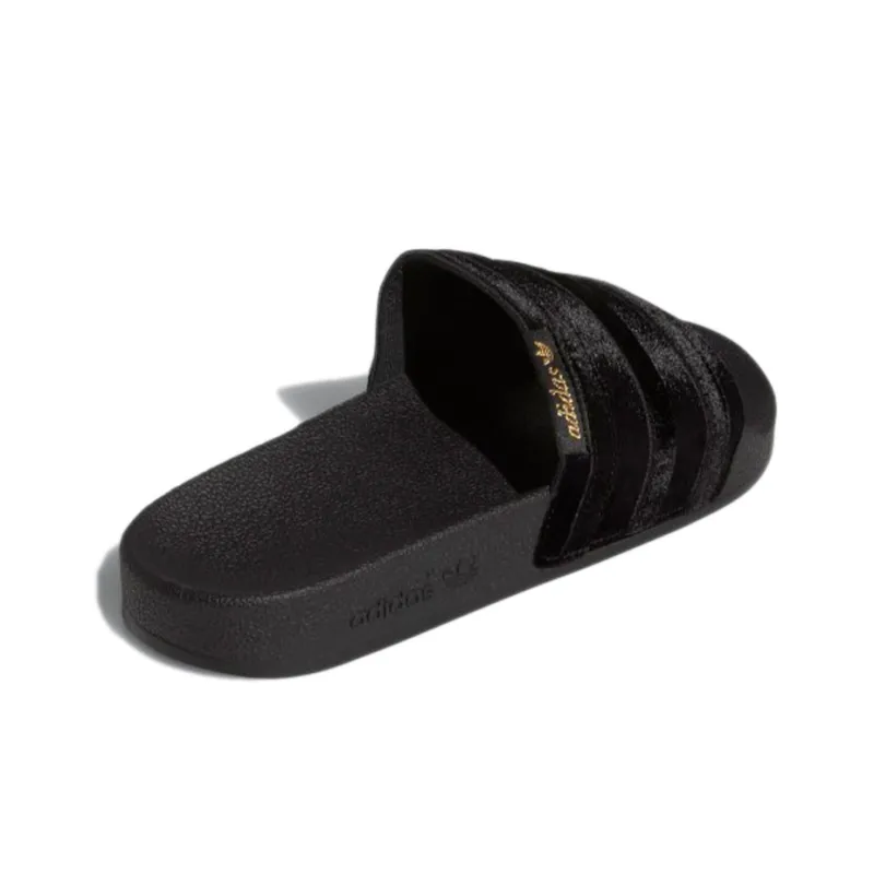 Adidas Adilette Slide 'Black Gold Metallic' Women's-3