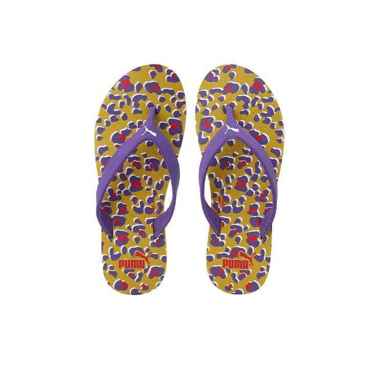 PUMA Epic Flip Slip-Resistant Slide Slippers Women's Purple Yellow-2
