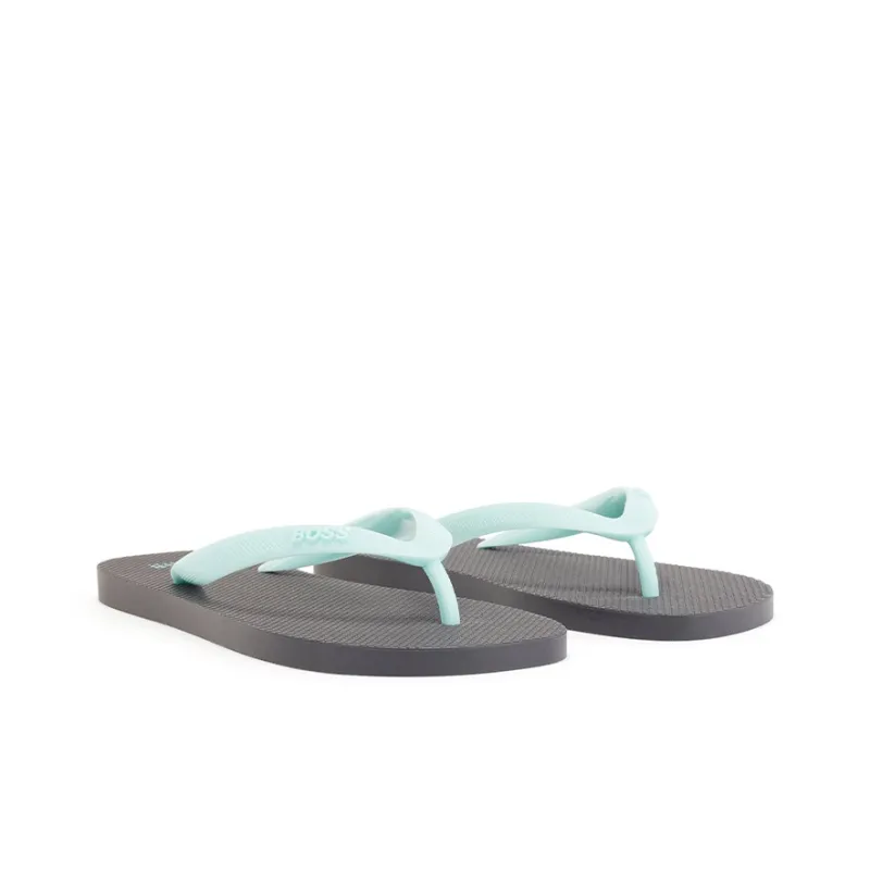 HUGO BOSS Rubber Sole Quiet Flip Flops Men's Dark Green-2