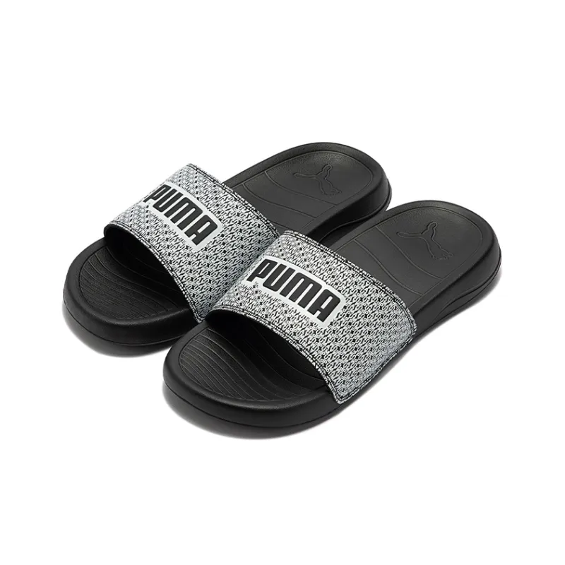 PUMA Popcat 20 Rubber Sole Slide Slippers Unisex Black White-2