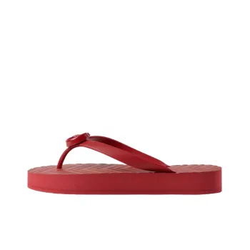 GUCCI Chevron Thong Sandal Hibiscus Red Rubber