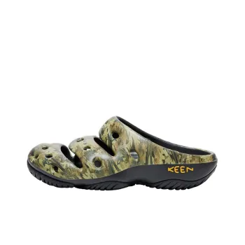 KEEN Yogui Artsfull Rubber Sole Quick Dry Slide Slippers Men's Black Green