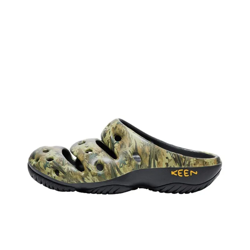 KEEN Yogui Artsfull Rubber Sole Quick Dry Slide Slippers Men's Black Green-0