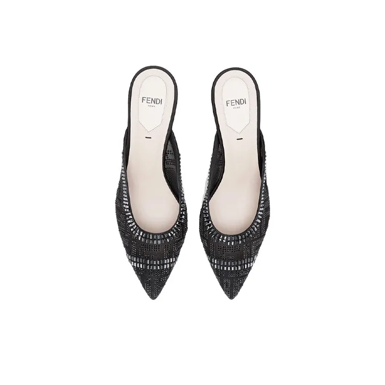 FENDI Colibri Stylish Sandals Women's Black-4