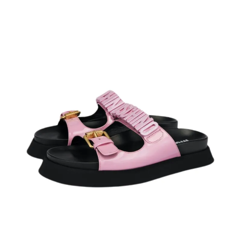 MOSCHINO Abrasion Resistant Slide Slippers Women's Pink-2
