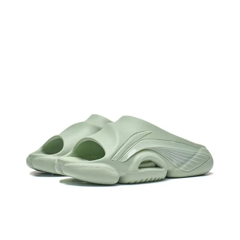 LiNing BADFIVE Slide Quiet Abrasion Resistant Slide Slippers Women's Aqua Celadon Green-2