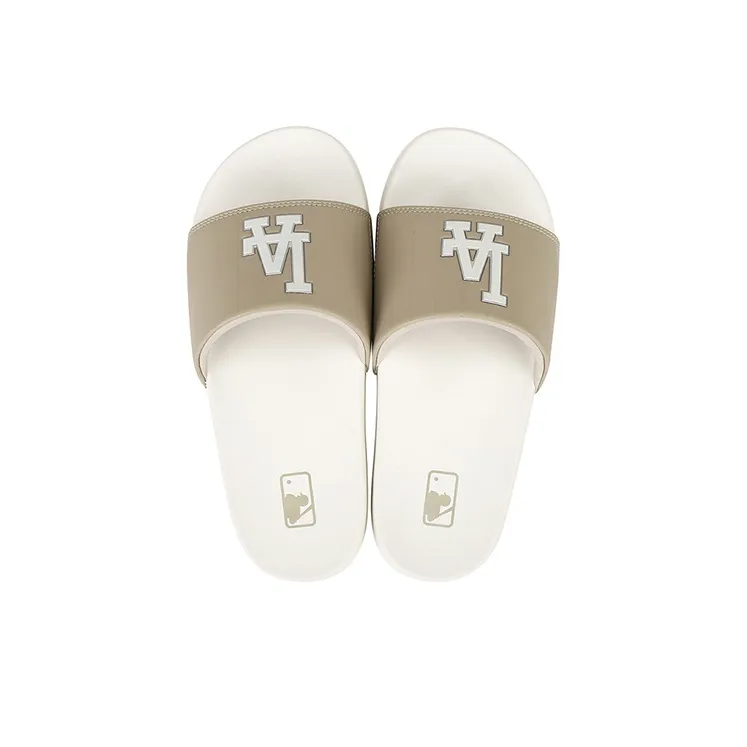 MLB Slipper Rubber Sole Slip Resistant Abrasion Resistant Slide Slippers Unisex Beige-2