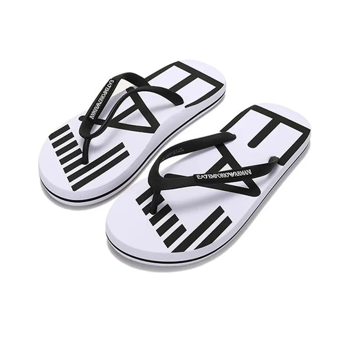 EMPORIO ARMANI EA7 Flip Flops Men's White Black-2