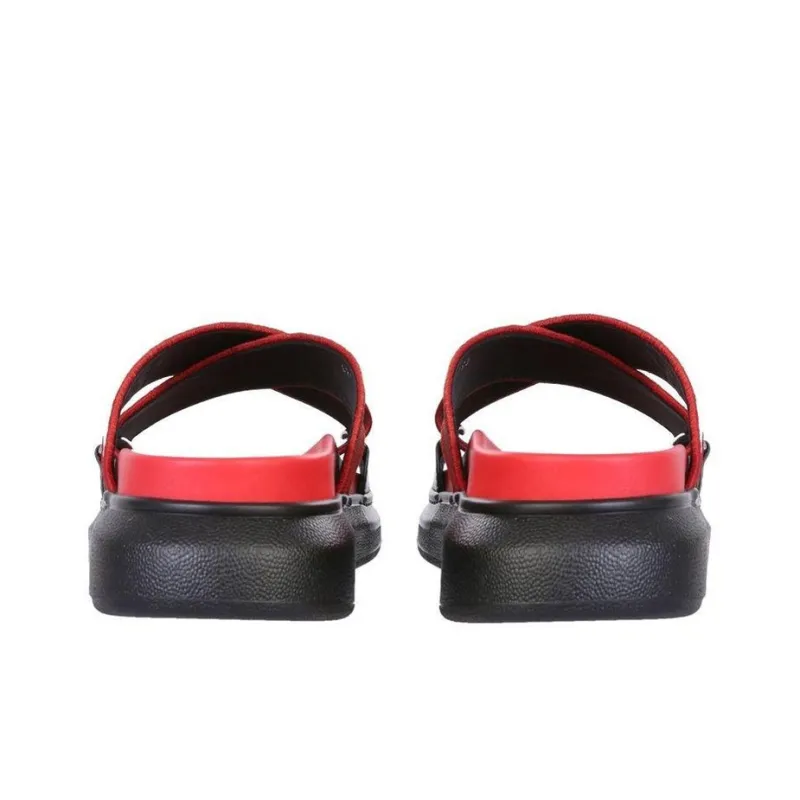Alexander McQueen Oversized Hybrid Slide Red Black-3