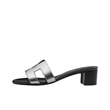 HERMES Oasis Rubber Sole Slide Slippers Women's Black