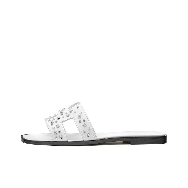 HERMES Oran Stylish Sandals Women's White-0