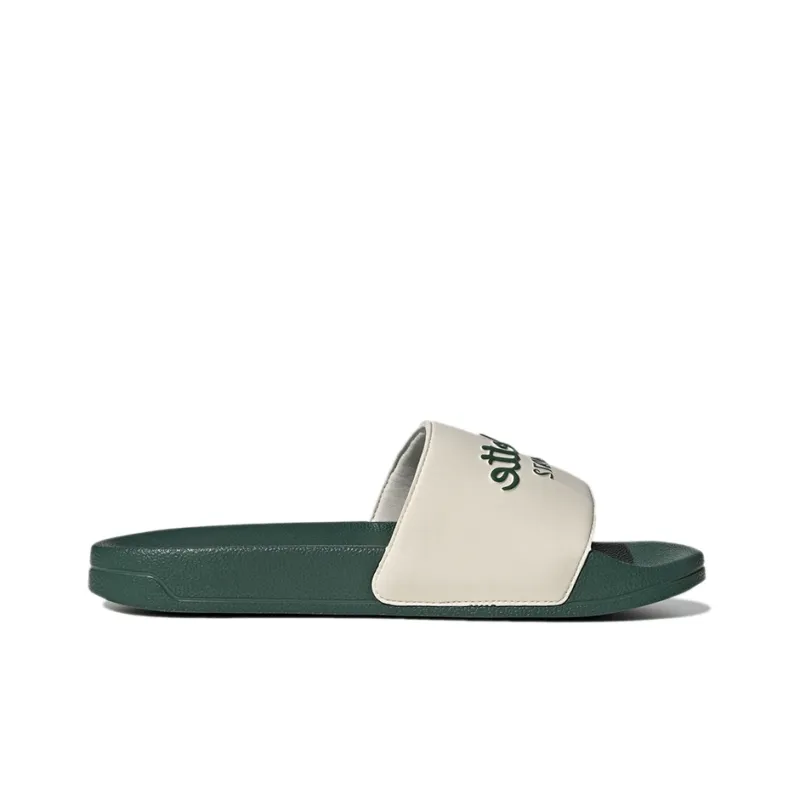Adidas Adilette Shower Slides Wonder White Collegiate Green-1