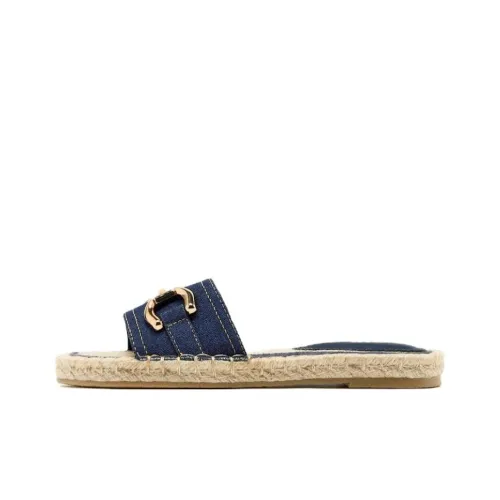 ZARA Slide Slippers Women's Blue/White