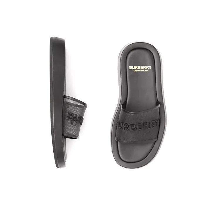 Burberry Embroidered Logo Slide Black Women's-2