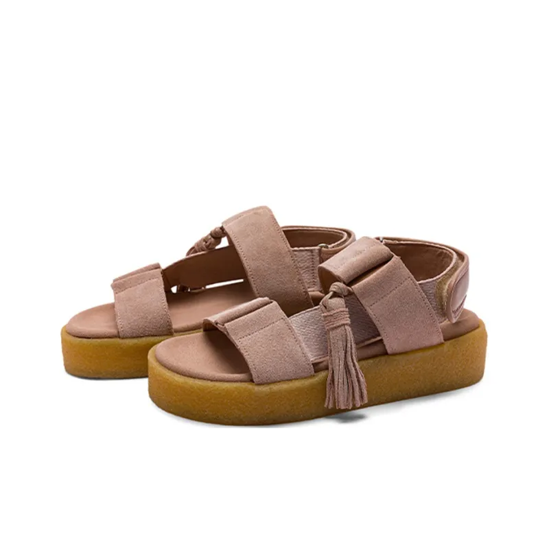 clarks Originals Crepe Tassel-embellished Platform Sandals-2
