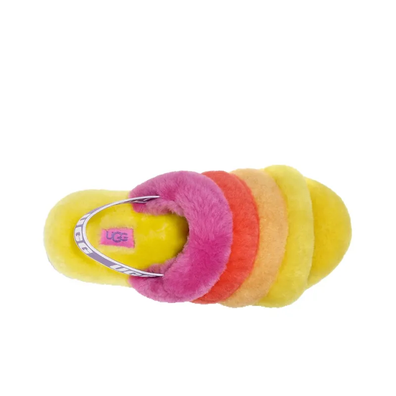 UGG Pride Fluff Yeah Slide Stylish Sandals Men's Yellow-3