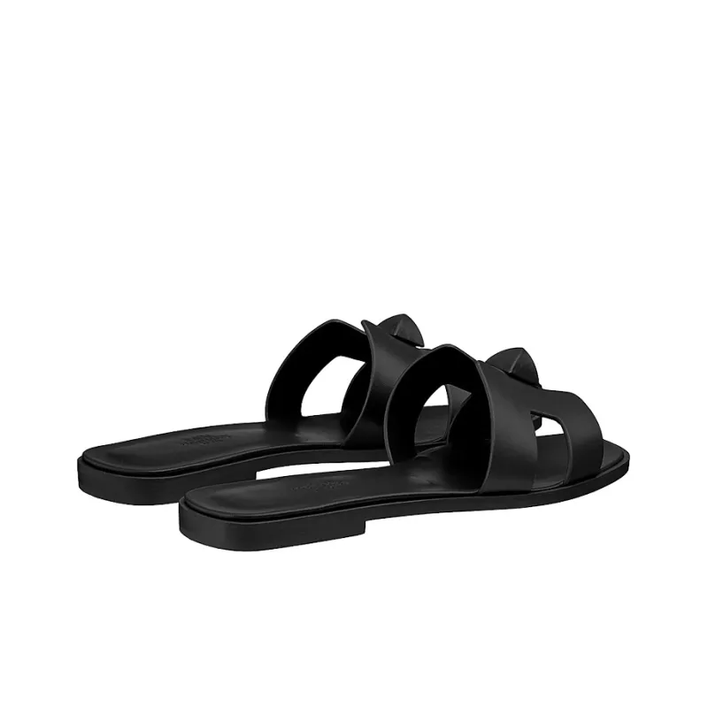 HERMES Oran Slide Slippers Women's Black-4
