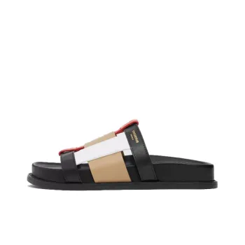 Burberry Ellendale Woven Slide Sandals Black Women's