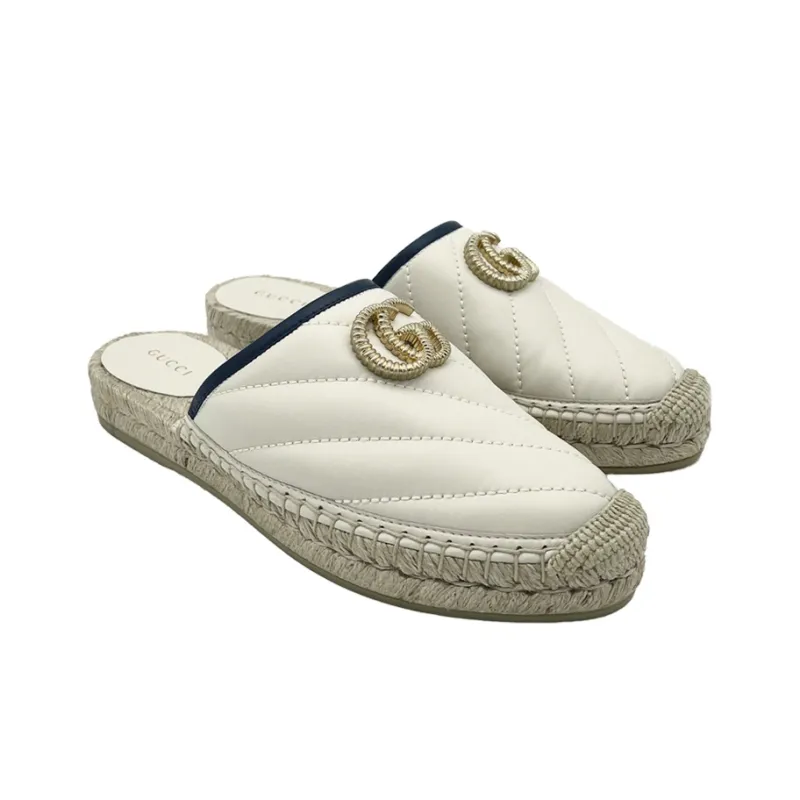 GUCCI Quiet Slip Resistant Slide Slippers Women's Ecru-2