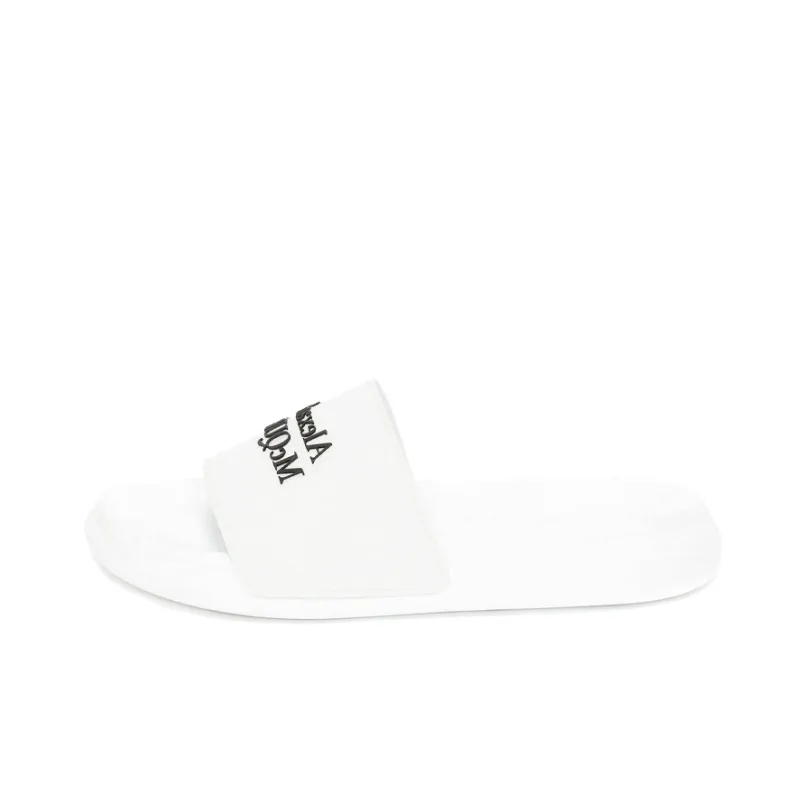 Alexander McQueen Pool Slide White Black-0