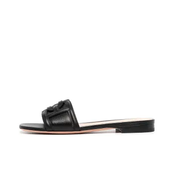 BALLY Embossed-logo Leather Slides Women's