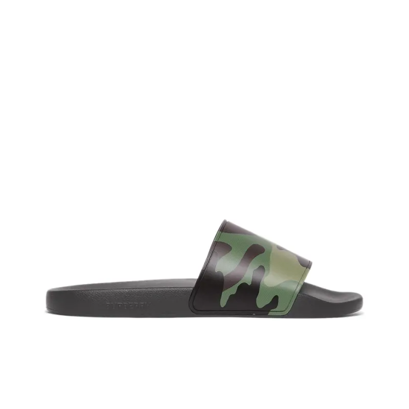 Burberry Embossed Logo Slides Mangrove Green-1