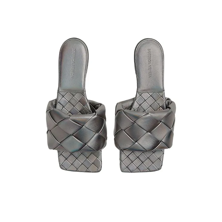 Bottega Veneta Lido Quick Dry Slide Slippers Women's Gray Blue-3