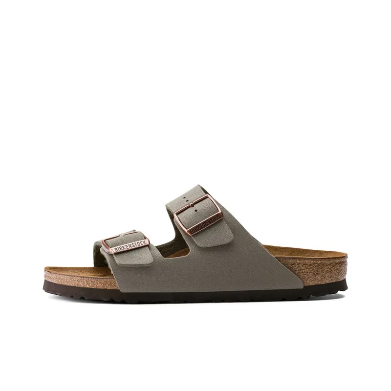 Birkenstock Arizona Birkibuc Narrow Fit Sandals 'Stone'-0