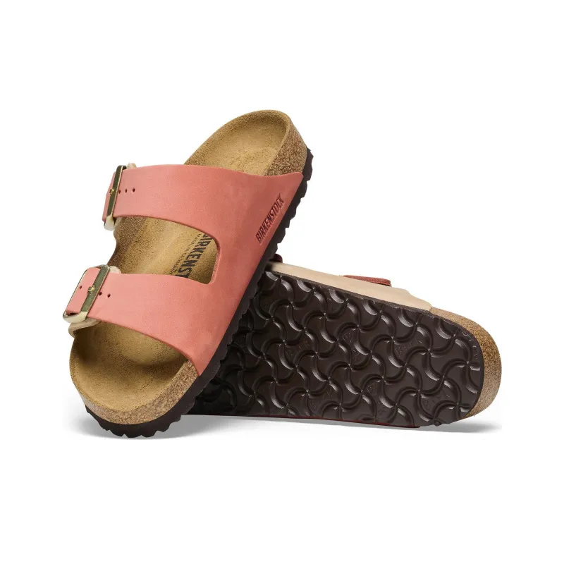 Birkenstock Arizona Nubuk Leather Narrow Fit 'Mars Red/ Sandcastle'-4
