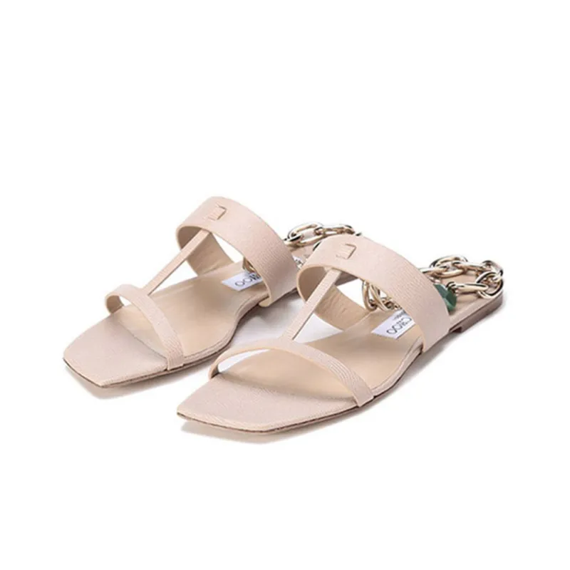 Jimmy Choo One Strap Sandals Women's Beige Yellow-2
