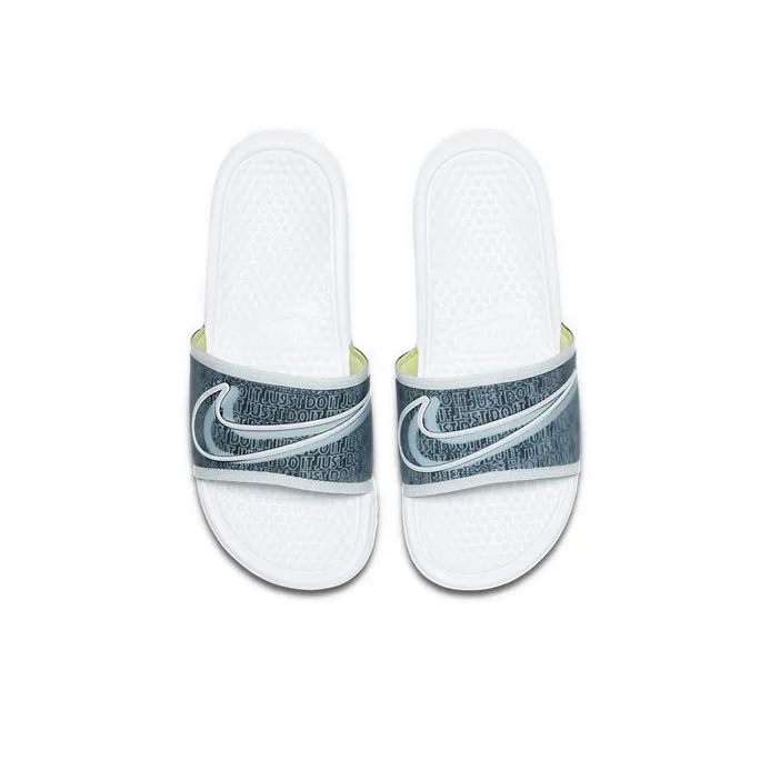 Nike Benassi Lx White Blue Slippers 'White Blue' Women's-2